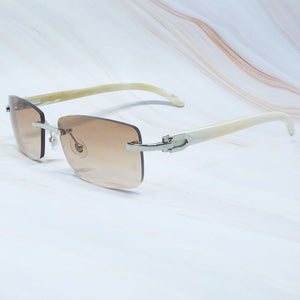 Sunglasses Men Genuine Buffalo Horn Glasses Rimless White Black Buffs Square Women Carter Sunglass Shades Fill Prescription