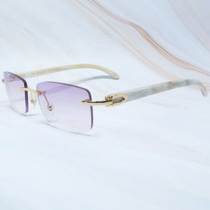 Sunglasses Men Genuine Buffalo Horn Glasses Rimless White Black Buffs Square Women Carter Sunglass Shades Fill Prescription