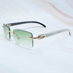 Sunglasses Men Genuine Buffalo Horn Glasses Rimless White Black Buffs Square Women Carter Sunglass Shades Fill Prescription
