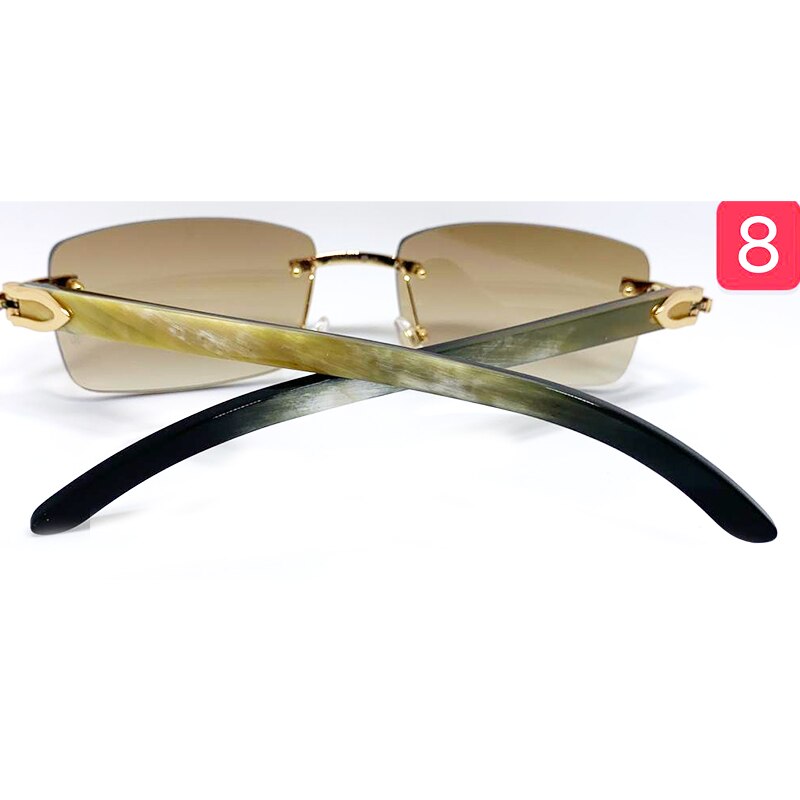 Sunglasses Men Genuine Buffalo Horn Glasses Rimless White Black Buffs Square Women Carter Sunglass Shades Fill Prescription