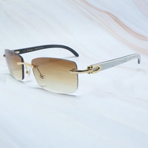 Sunglasses Men Genuine Buffalo Horn Glasses Rimless White Black Buffs Square Women Carter Sunglass Shades Fill Prescription