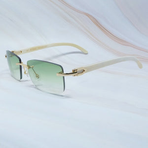 Sunglasses Men Genuine Buffalo Horn Glasses Rimless White Black Buffs Square Women Carter Sunglass Shades Fill Prescription