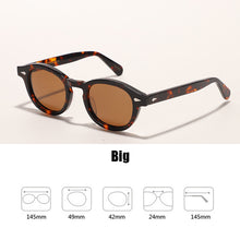 Load image into Gallery viewer, Sunglasses Men Johnny Depp LEMTOSH Polarized Sun Glasses Woman Brand Designer Round Vintage Acetate Frame Tea Lens Driving Shade