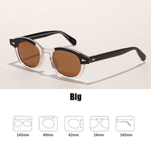 Load image into Gallery viewer, Sunglasses Men Johnny Depp LEMTOSH Polarized Sun Glasses Woman Brand Designer Round Vintage Acetate Frame Tea Lens Driving Shade