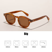 Load image into Gallery viewer, Sunglasses Men Johnny Depp LEMTOSH Polarized Sun Glasses Woman Brand Designer Round Vintage Acetate Frame Tea Lens Driving Shade