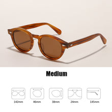 Load image into Gallery viewer, Sunglasses Men Johnny Depp LEMTOSH Polarized Sun Glasses Woman Brand Designer Round Vintage Acetate Frame Tea Lens Driving Shade