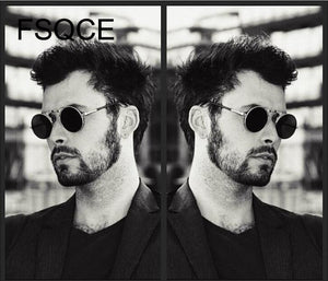 Sunglasses Men VINTAGE Round STEAMPUNK Flip Up Sunglass Steam Punk Clamshell Design Retro Sun Glasses Oculos