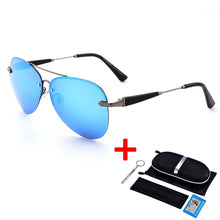 Load image into Gallery viewer, Sunglasses Men Polarized Driving Glasses UV400 Brand Designer Mercede 743 Pilot Eyewear Metal Rimless Retro Gafas De Sol Hombre