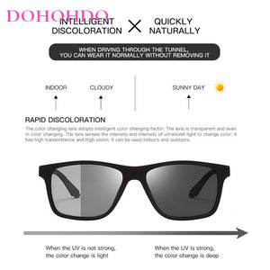 Sunglasses Polarized Men Photochromic Discoloration Glasses Male Change Color Sun Glasses Day Night Vision Driving Goggles UV400