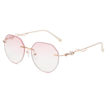 Load image into Gallery viewer, Sunglasses Women 2023  Gradient Sunglasses Ocean Water Cut Trimmed Lens Metal Curved Temples Sun Glasses Female UV400