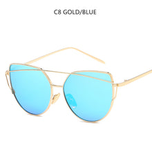 Load image into Gallery viewer, Sunglasses Women 2023 Vintage Cat eye Sunglasses Women Metal Reflective Glasses For Women Mirror Retro Oculos De Sol Gafas