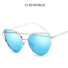 Load image into Gallery viewer, Sunglasses Women 2023 Vintage Cat eye Sunglasses Women Metal Reflective Glasses For Women Mirror Retro Oculos De Sol Gafas