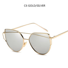 Load image into Gallery viewer, Sunglasses Women 2023 Vintage Cat eye Sunglasses Women Metal Reflective Glasses For Women Mirror Retro Oculos De Sol Gafas