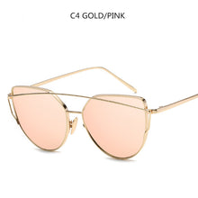 Load image into Gallery viewer, Sunglasses Women 2023 Vintage Cat eye Sunglasses Women Metal Reflective Glasses For Women Mirror Retro Oculos De Sol Gafas