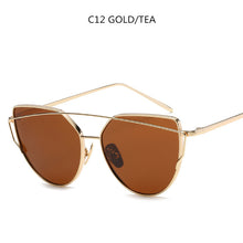 Load image into Gallery viewer, Sunglasses Women 2023 Vintage Cat eye Sunglasses Women Metal Reflective Glasses For Women Mirror Retro Oculos De Sol Gafas