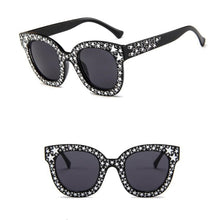 Load image into Gallery viewer, Sunglasses Women Crystal Square Black Grey  Square Sunglasses Women Gradient Lens Sun Glasses For Women Brand UV400