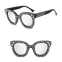 Load image into Gallery viewer, Sunglasses Women Crystal Square Black Grey  Square Sunglasses Women Gradient Lens Sun Glasses For Women Brand UV400