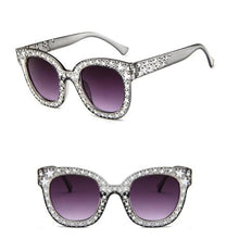 Load image into Gallery viewer, Sunglasses Women Crystal Square Black Grey  Square Sunglasses Women Gradient Lens Sun Glasses For Women Brand UV400