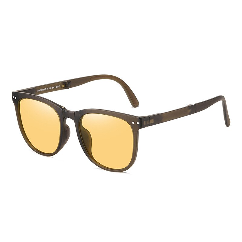 Sunglasses Women Folding Air Cushion TR90 UV400 Protection Polarized Glasses Case Square Vintage Men Sunglasses 001