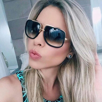 Sunglasses Women  Brand Designer Gold Metal Frame Oculos High Quality Brown Sun Glasses For Men 1230R