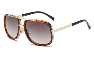 Sunglasses Women  Brand Designer Gold Metal Frame Oculos High Quality Brown Sun Glasses For Men 1230R