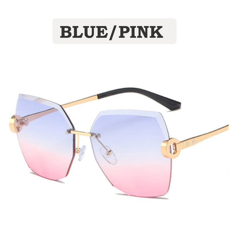 Sunglasses Women  Trimming Gradient Shades Sun Glasses 2023 Ladies Vintage Framless Eyewear UV400  Shades gafas de