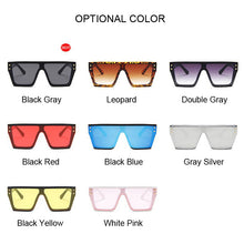 Load image into Gallery viewer, Sunglasses Women Vintage Retro Flat Top Gradient Shield Black Sun Glasses Female Pilot  Designer
