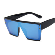 Load image into Gallery viewer, Sunglasses Women Vintage Retro Flat Top Gradient Shield Black Sun Glasses Female Pilot  Designer