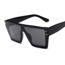 Load image into Gallery viewer, Sunglasses Women Vintage Retro Flat Top Gradient Shield Black Sun Glasses Female Pilot  Designer