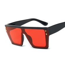 Load image into Gallery viewer, Sunglasses Women Vintage Retro Flat Top Gradient Shield Black Sun Glasses Female Pilot  Designer