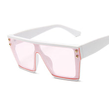 Load image into Gallery viewer, Sunglasses Women Vintage Retro Flat Top Gradient Shield Black Sun Glasses Female Pilot  Designer