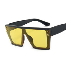 Load image into Gallery viewer, Sunglasses Women Vintage Retro Flat Top Gradient Shield Black Sun Glasses Female Pilot  Designer