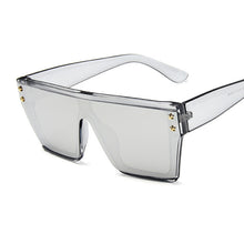 Load image into Gallery viewer, Sunglasses Women Vintage Retro Flat Top Gradient Shield Black Sun Glasses Female Pilot  Designer