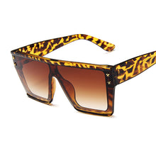 Load image into Gallery viewer, Sunglasses Women Vintage Retro Flat Top Gradient Shield Black Sun Glasses Female Pilot  Designer