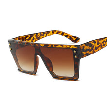 Load image into Gallery viewer, Sunglasses Women Vintage Retro Flat Top Gradient Shield Black Sun Glasses Female Pilot  Designer