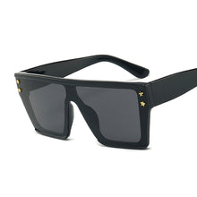 Load image into Gallery viewer, Sunglasses Women Vintage Retro Flat Top Gradient Shield Black Sun Glasses Female Pilot  Designer