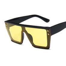 Load image into Gallery viewer, Sunglasses Women Vintage Retro Flat Top Gradient Shield Black Sun Glasses Female Pilot  Designer