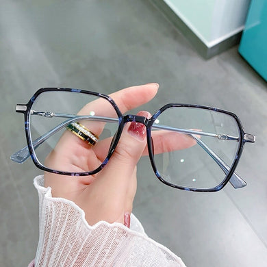Sunglasses female 2023 glasses female big frame flat mirror anti-reflective light round face glasses for men and women