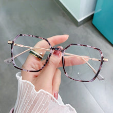 Load image into Gallery viewer, Sunglasses female 2023 glasses female big frame flat mirror anti-reflective light round face glasses for men and women