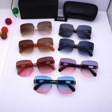Load image into Gallery viewer, Sunglasses female frameless designer brand retro lady man man husband driver  high quality 2022  free glasses box