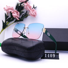 Load image into Gallery viewer, Sunglasses female frameless designer brand retro lady man man husband driver  high quality 2022  free glasses box