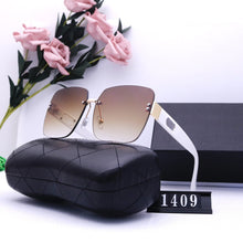 Load image into Gallery viewer, Sunglasses female frameless designer brand retro lady man man husband driver  high quality 2022  free glasses box
