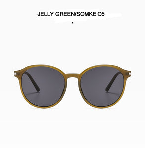 Sunglasses for Men Women,Stylish Retro Round Frame,Jelly Color Beach Vacation Glasses,UV 4000,with Glasses Cloth