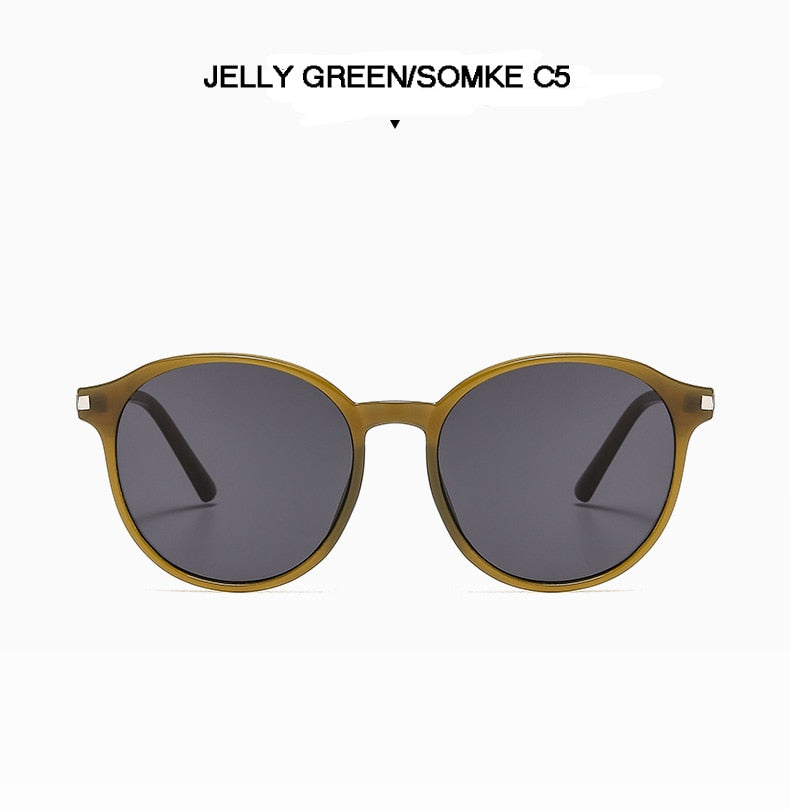 Sunglasses for Men Women,Stylish Retro Round Frame,Jelly Color Beach Vacation Glasses,UV 4000,with Glasses Cloth