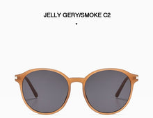 Load image into Gallery viewer, Sunglasses for Men Women,Stylish Retro Round Frame,Jelly Color Beach Vacation Glasses,UV 4000,with Glasses Cloth