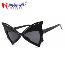 Load image into Gallery viewer, Sunglasses women 2023 Big Frame Cat eye Sunglasses Riveted bat Sexy sunglasses Ladies Vintage Party glasses for men festival