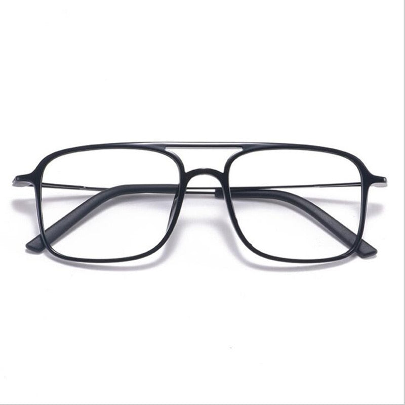 Super Light Square ULTEM Eyeglasses Double Beam Glasses Frame Men and Women Models Tide Big Face Comfortable 7g