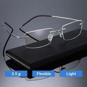 Super Light and Flexible Rimless Titanium Eyeglasses Frame for Women and Men Eyewear Optical Prescription Spectacles
