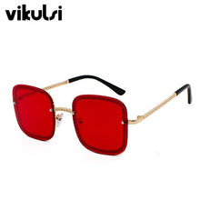 Load image into Gallery viewer, Super  Square Sunglasses Men Women Brand Designer Chain Frame Celebrity Sun Glasses Eyewear Female Red Tea Shades