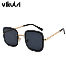 Load image into Gallery viewer, Super  Square Sunglasses Men Women Brand Designer Chain Frame Celebrity Sun Glasses Eyewear Female Red Tea Shades